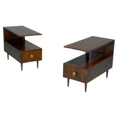 Gilbert Rohde, Rare Paldao End Tables, Walnut, USA, 1940s