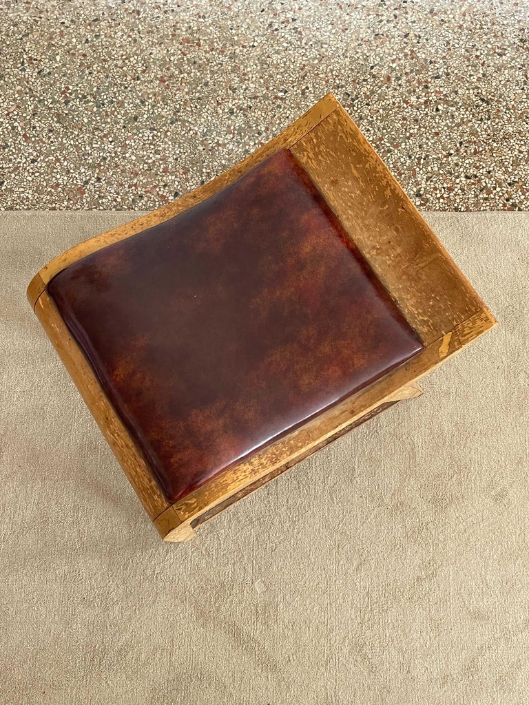 Gilbert Rohde, Rare Stool, Wood, Brown Leatherette, Herman Miller ...