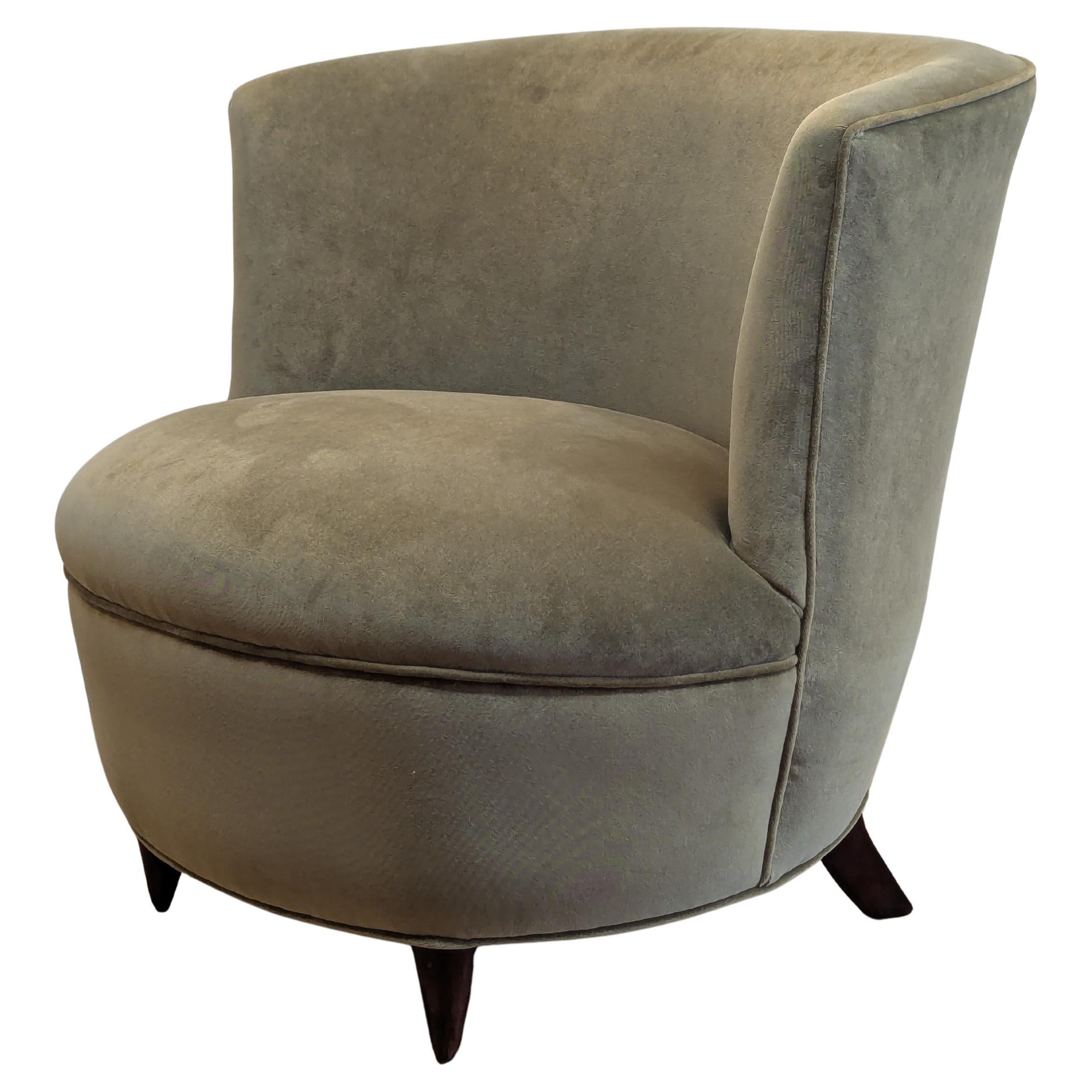 Gilbert Rohde Round Back Slipper Chair For Sale