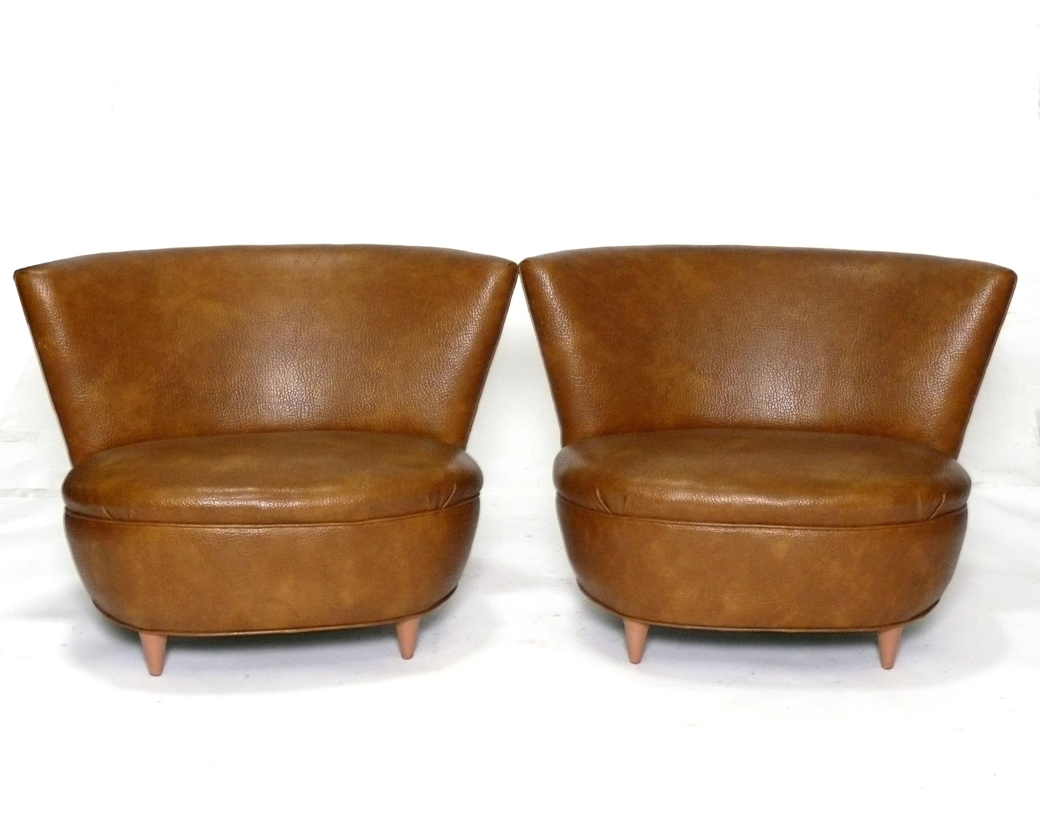 Gilbert Rohde Sillones Slipper Retapizados En Su Tela Época Art Déco Art Decó en venta