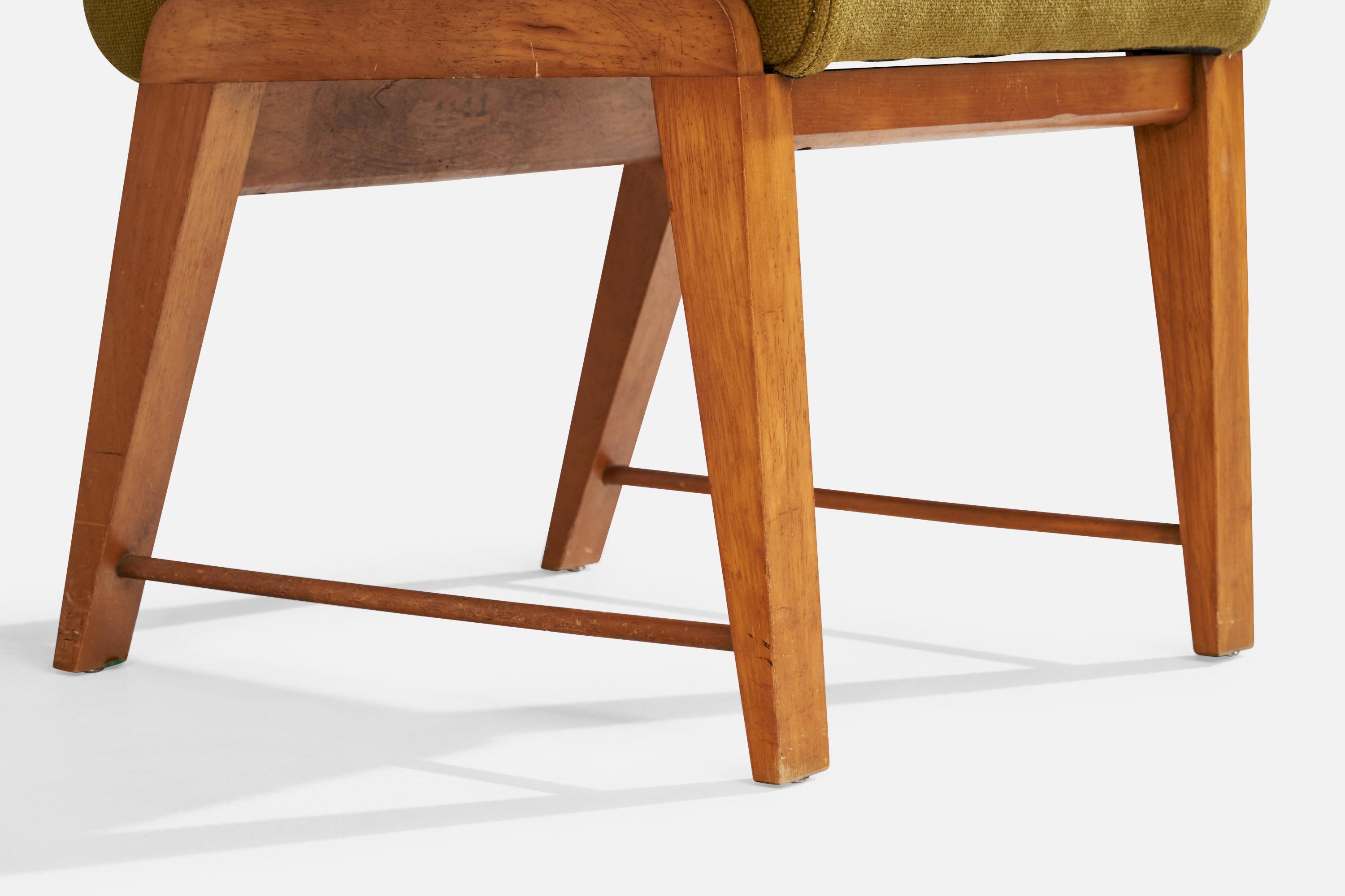 Tabouret Gilbert Rohde, acajou, tissu, États-Unis, années 1940 en vente 5