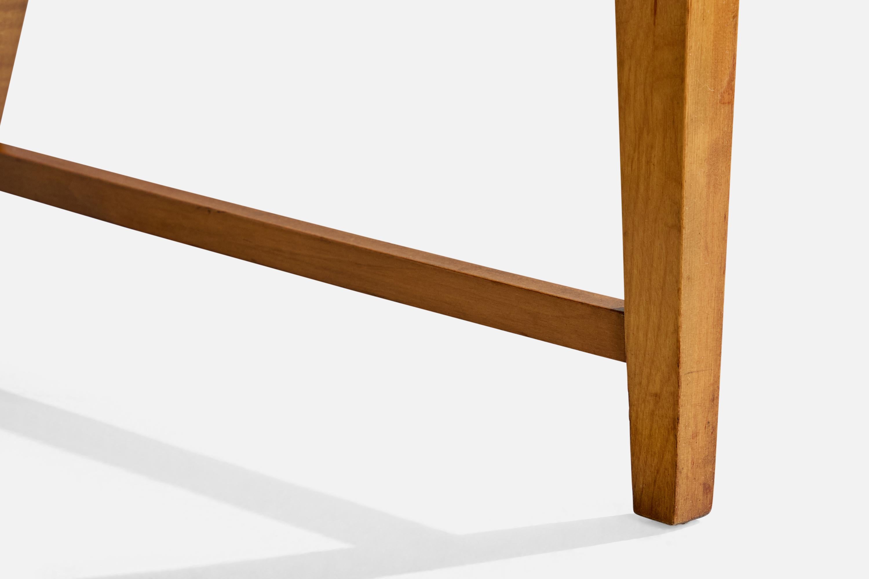 Gilbert Rohde, Stool, Maple, Fabric, USA, 1930s For Sale 5