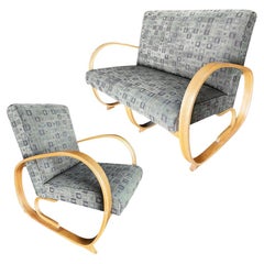 Gilbert Rohde Streamline Art Deco Settee and Lounge Chair Set