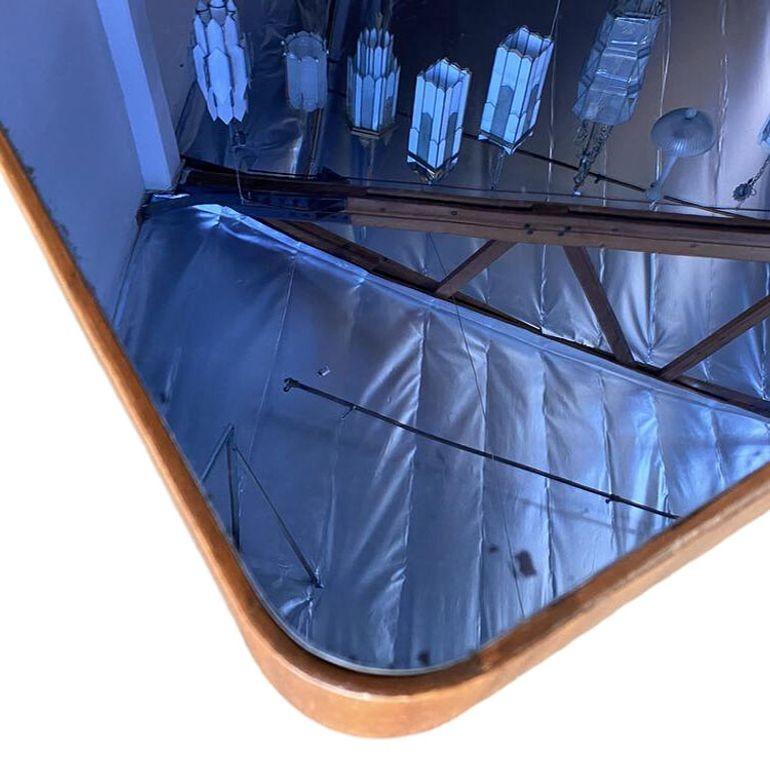 Table basse Art déco Gilbert Rohde avec plateau en verre cobalt en vente 2