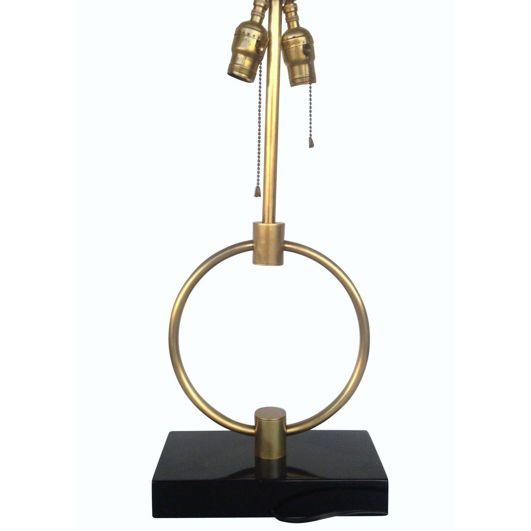 Américain Paire de lampes de table à anneau en laiton, style Gilbert Rohde en vente