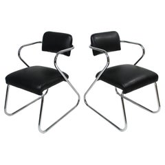 Antique Gilbert Rohde Styled Art Deco Z Sitting Chairs (B)
