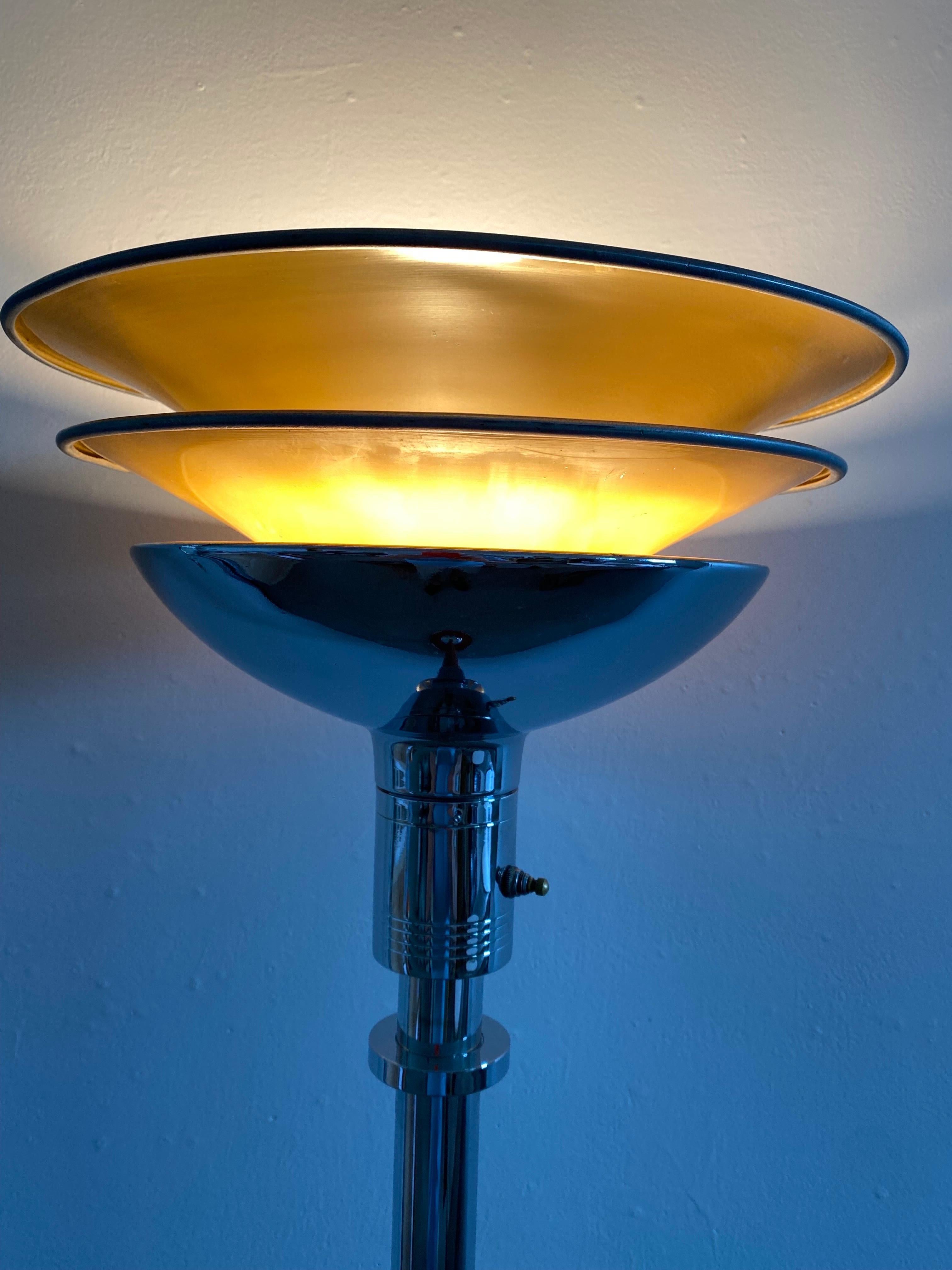 Art Deco Gilbert Rohde Torchiere for Mutual Sunset Lamp Co. For Sale