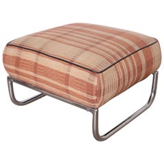 Gilbert Rohde Troy Sunshade Machine Age Art Deco Ottoman Stool Liebes Fabric