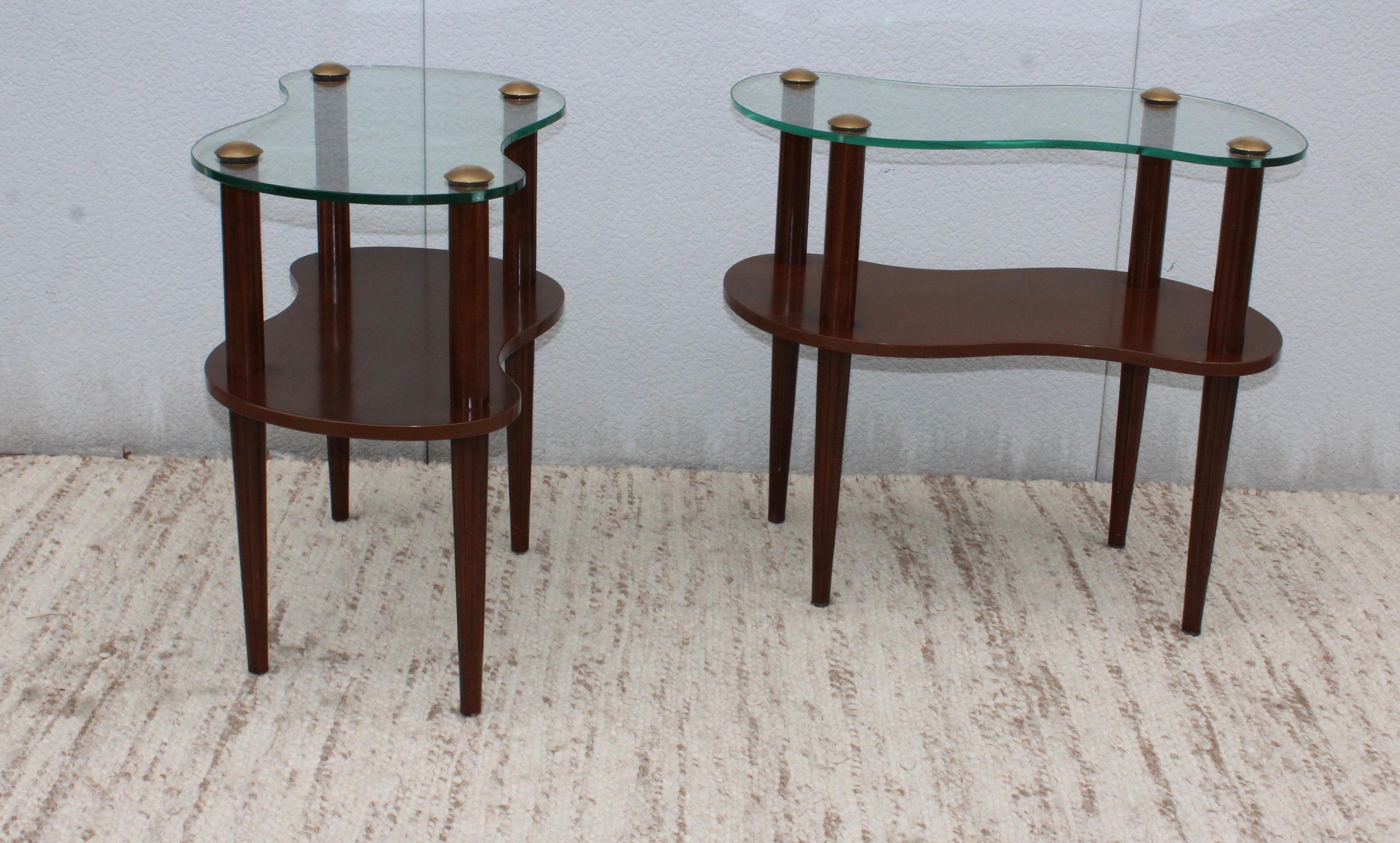 Gilbert Rohde Two-Tier Cloud End Tables In Good Condition In New York, NY