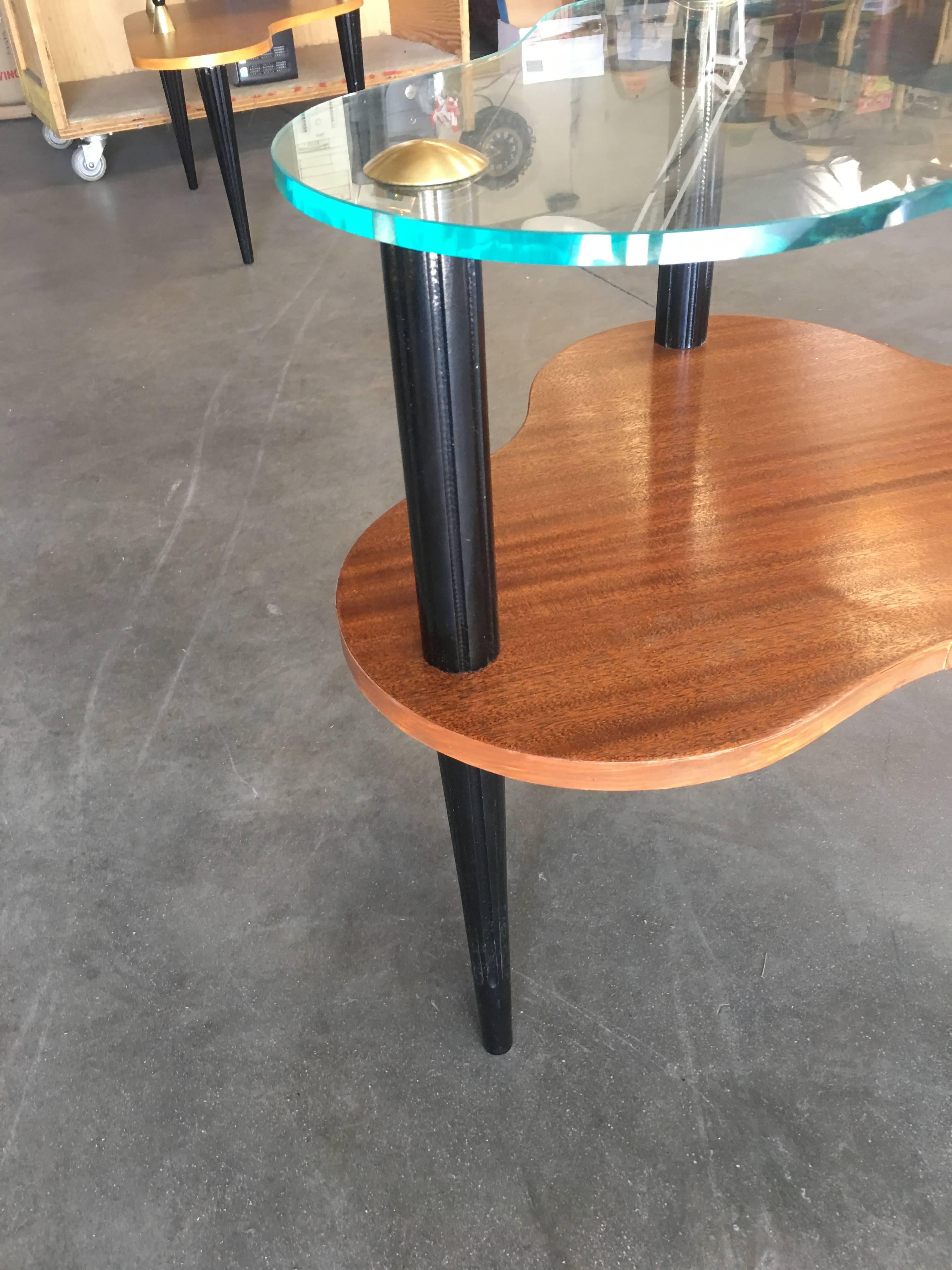 Brass Modernage Two-Tier Mid-Century Cloud Coffee Table