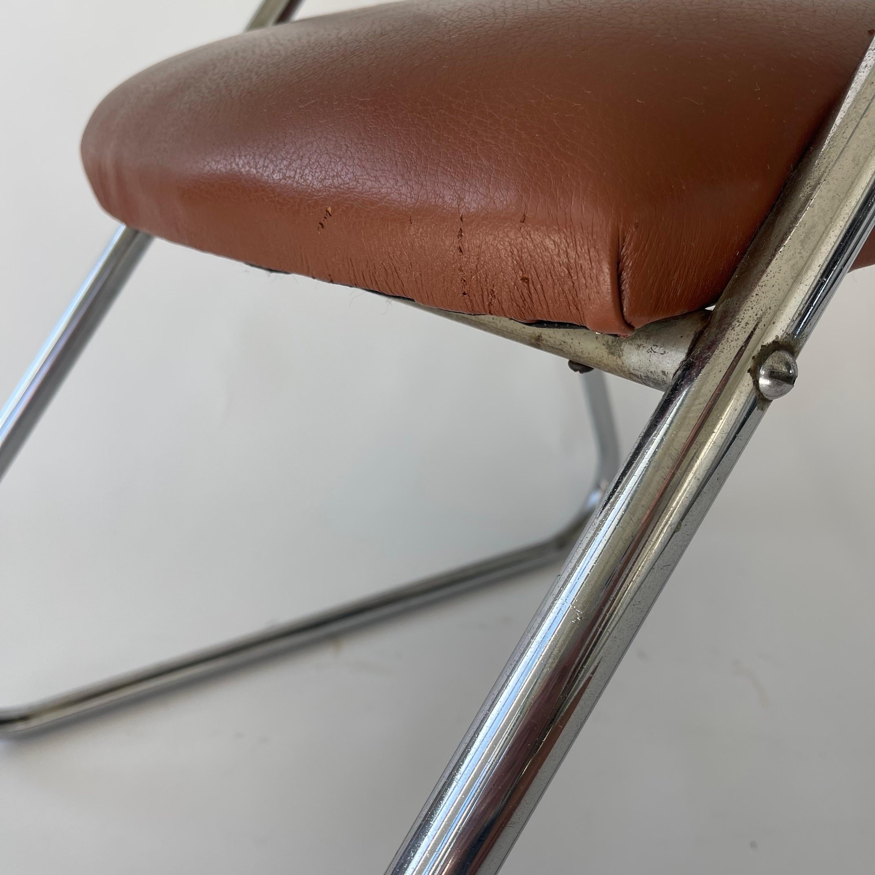 Gilbert Rohde Z Chair in Cognac Leather and Chrome for Troy Sunshade, USA 1930s For Sale 3