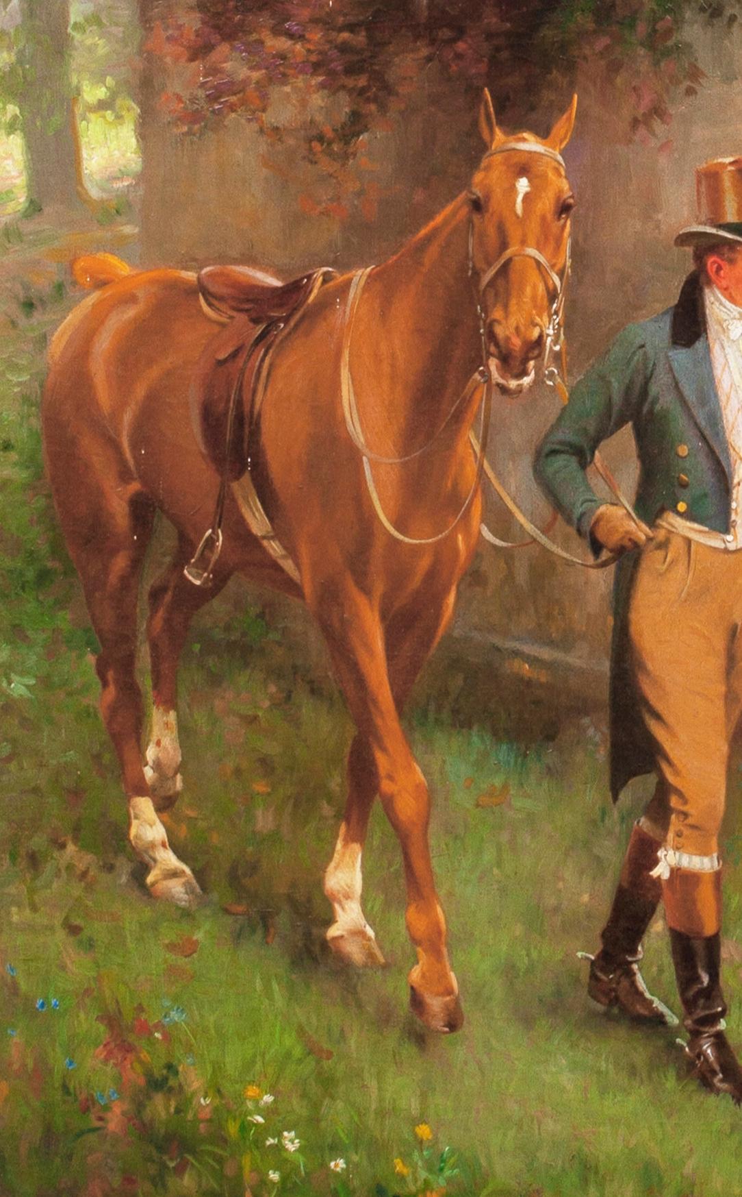 The Ardent Suitor, 19th century

by Gilbert Scott Wright (1880-1958) sales to $33,000

Fine large 19th Century scene of two lovers as another girl looks on titled 'The Ardent Suitor', oil on canvas by Gilbert Scott Wright. Excellent quality and