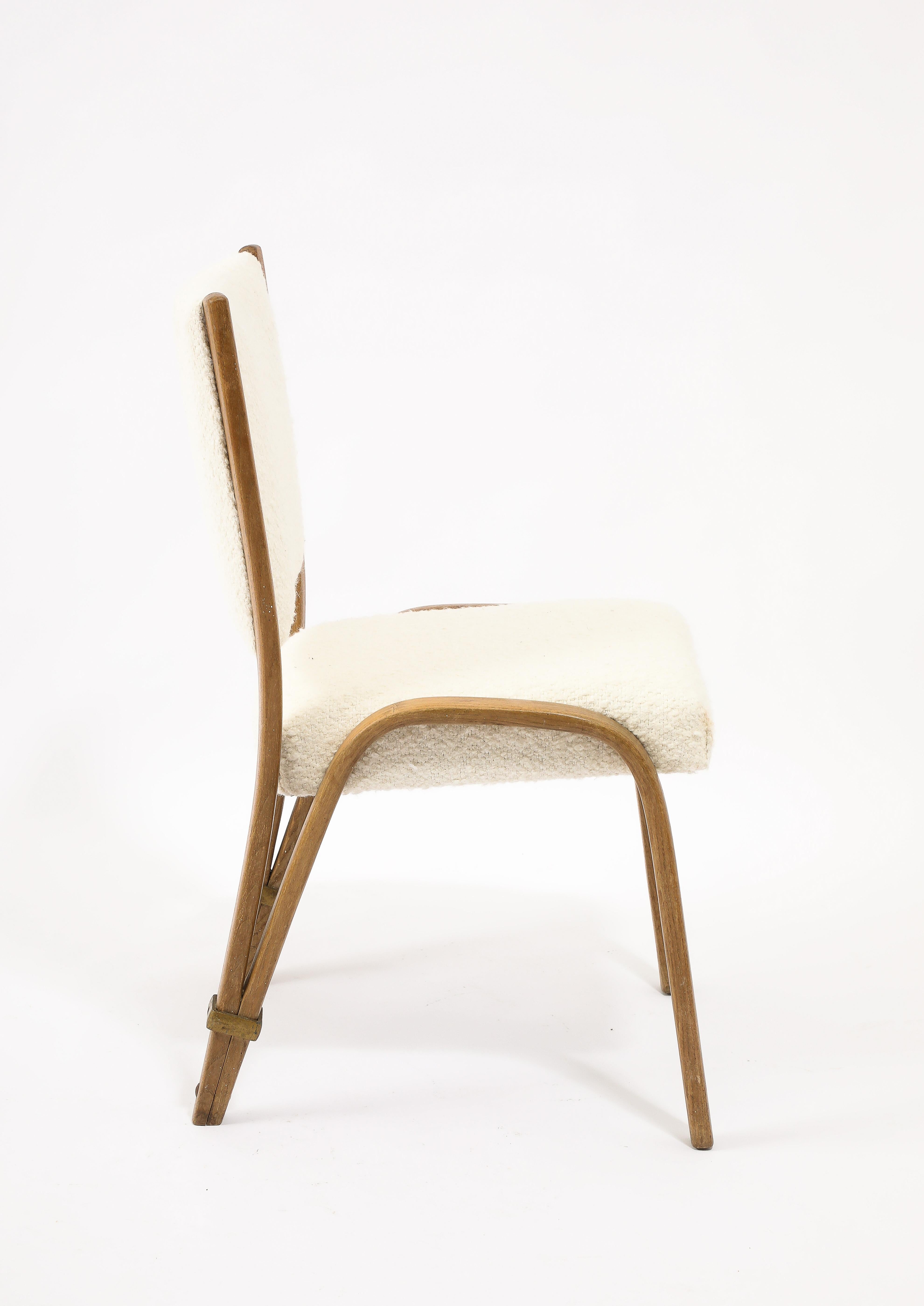Gilbert Steiner “BowWood” Side Chairs Dining Chair, France 1960's For Sale 4
