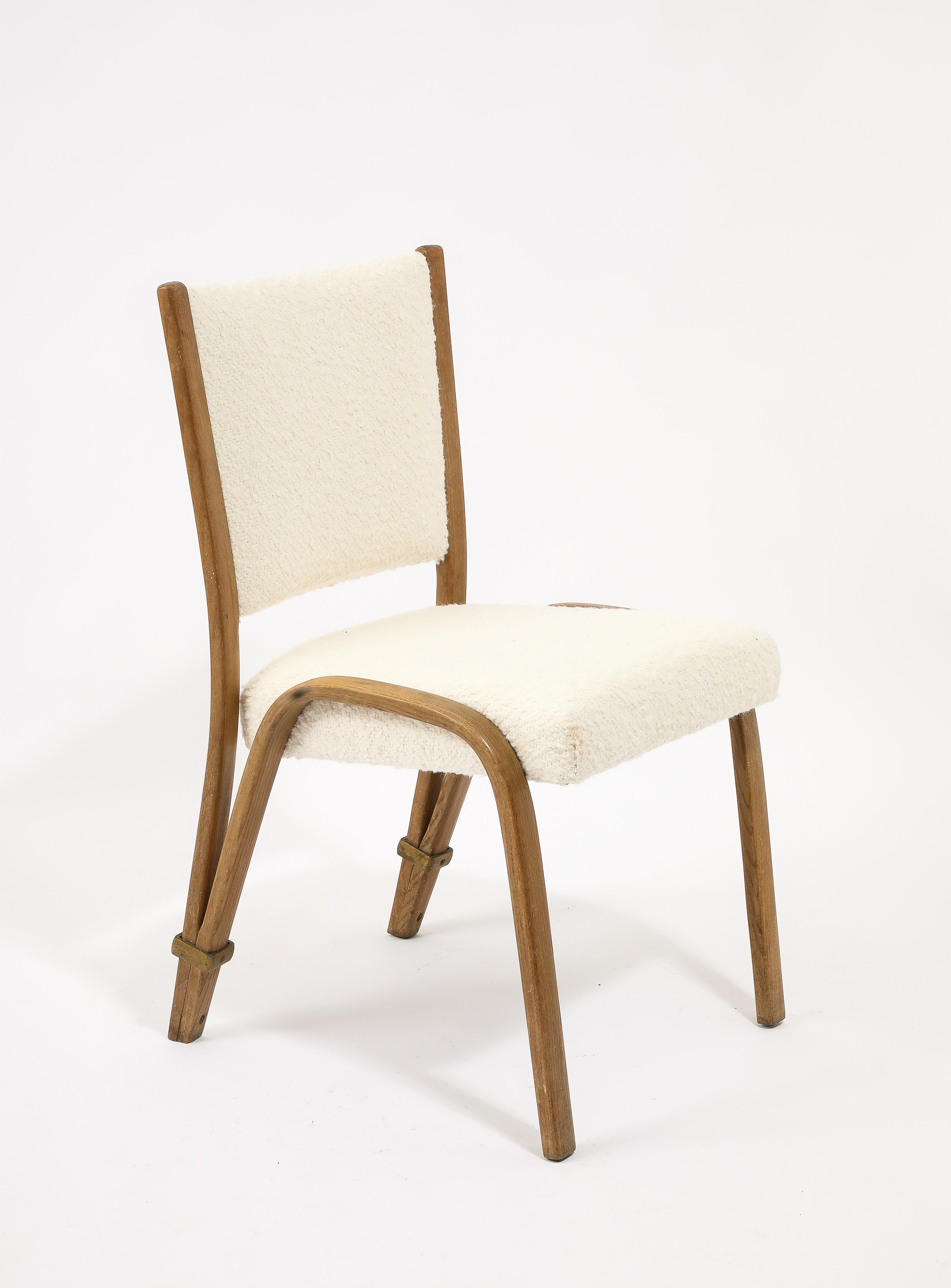 Gilbert Steiner “BowWood” Side Chairs Dining Chair, France 1960's For Sale 5