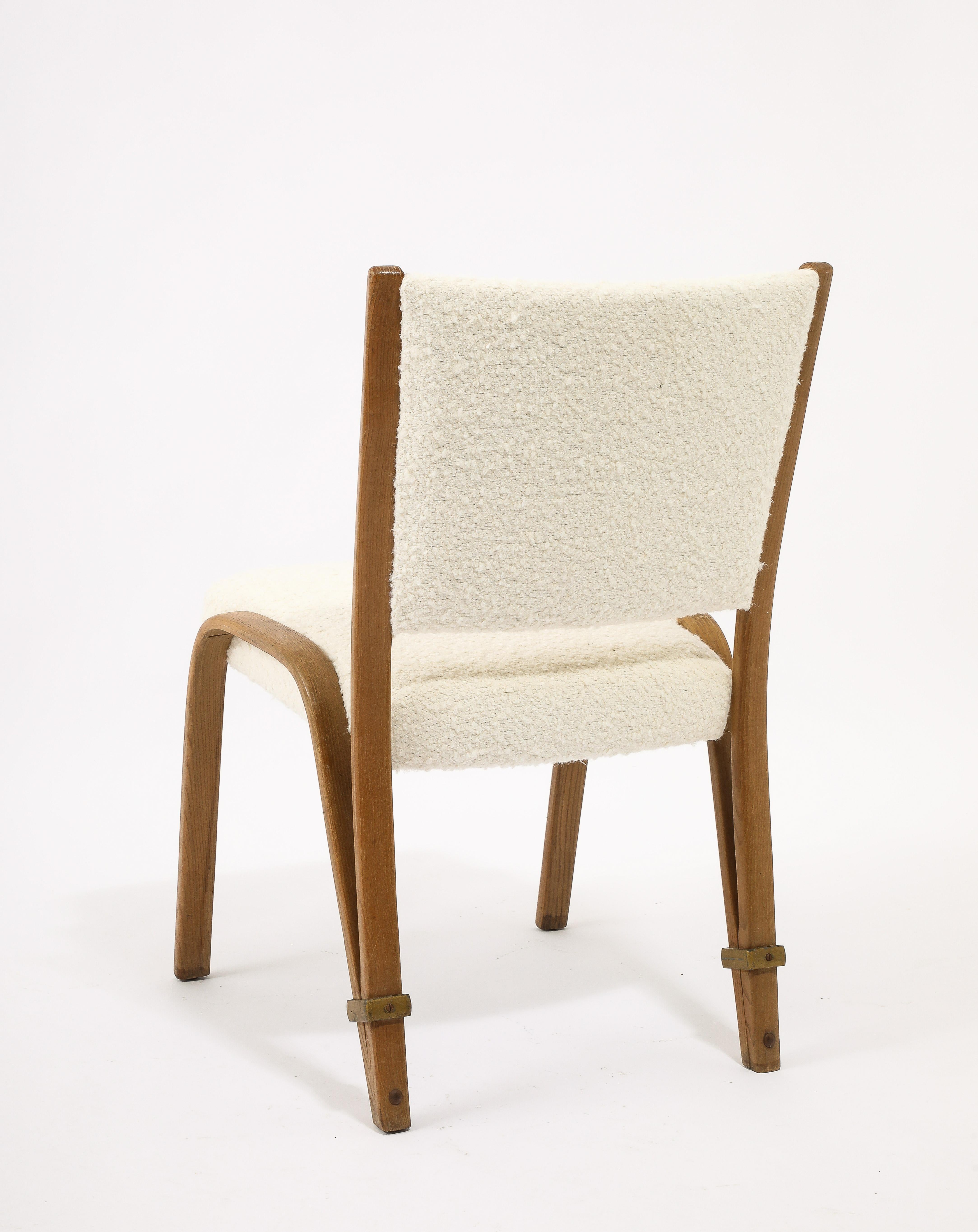 Gilbert Steiner “BowWood” Side Chairs Dining Chair, France 1960's In Good Condition For Sale In New York, NY