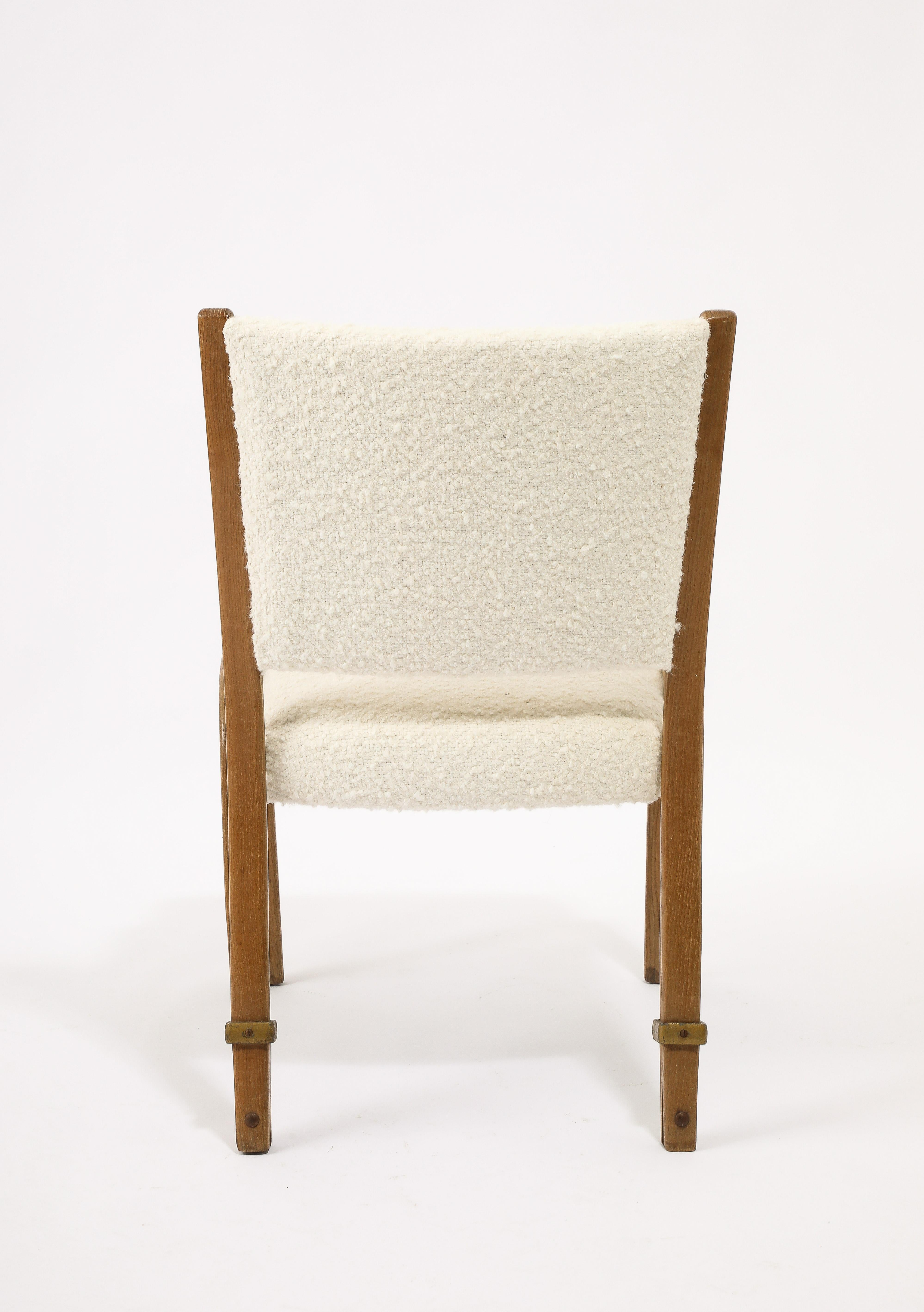 20th Century Gilbert Steiner “BowWood” Side Chairs Dining Chair, France 1960's For Sale