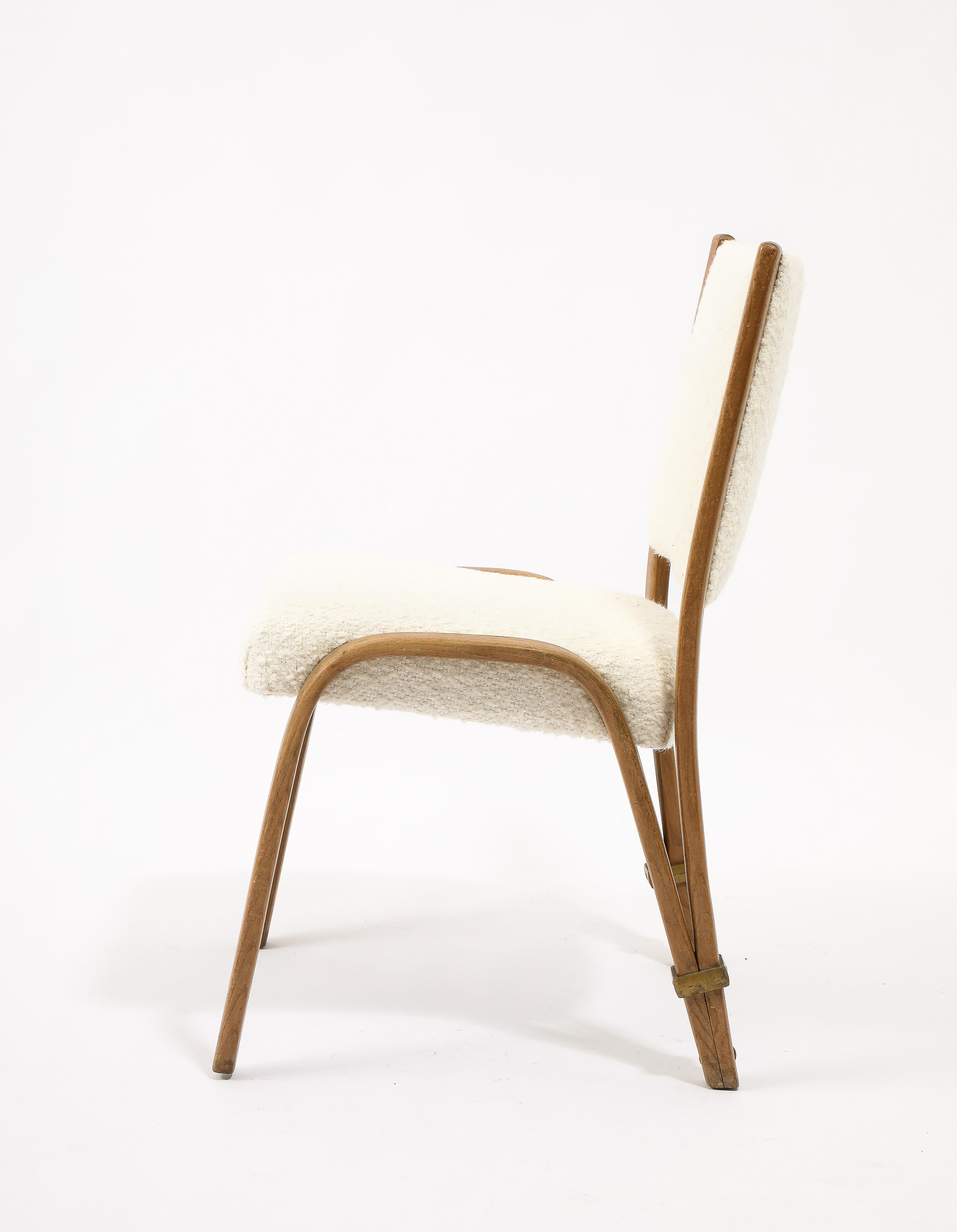 Gilbert Steiner “BowWood” Side Chairs Dining Chair, France 1960's For Sale 2