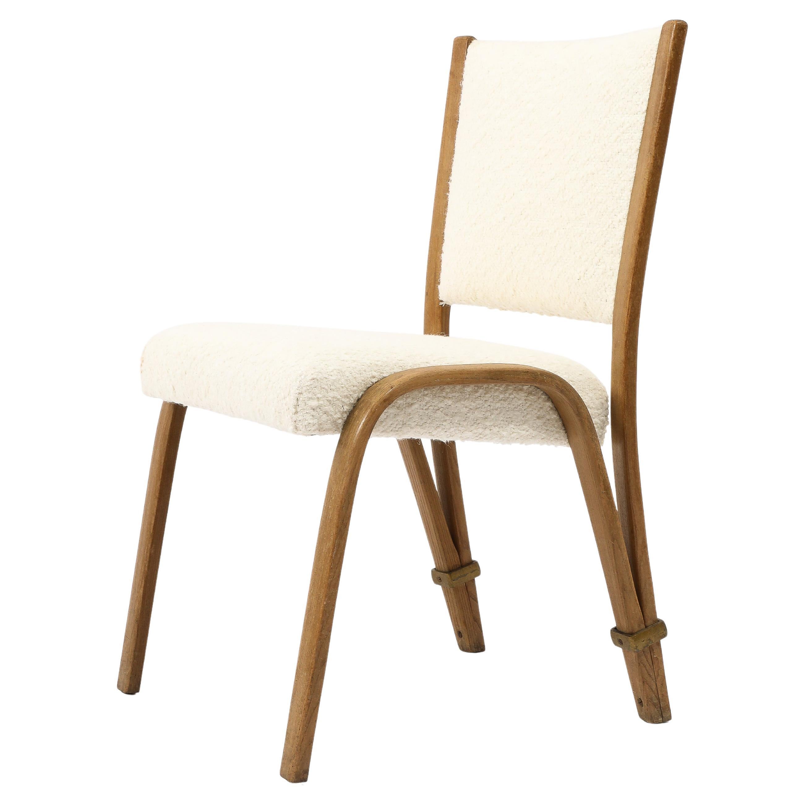 Gilbert Steiner “BowWood” Side Chairs Dining Chair, France 1960's For Sale