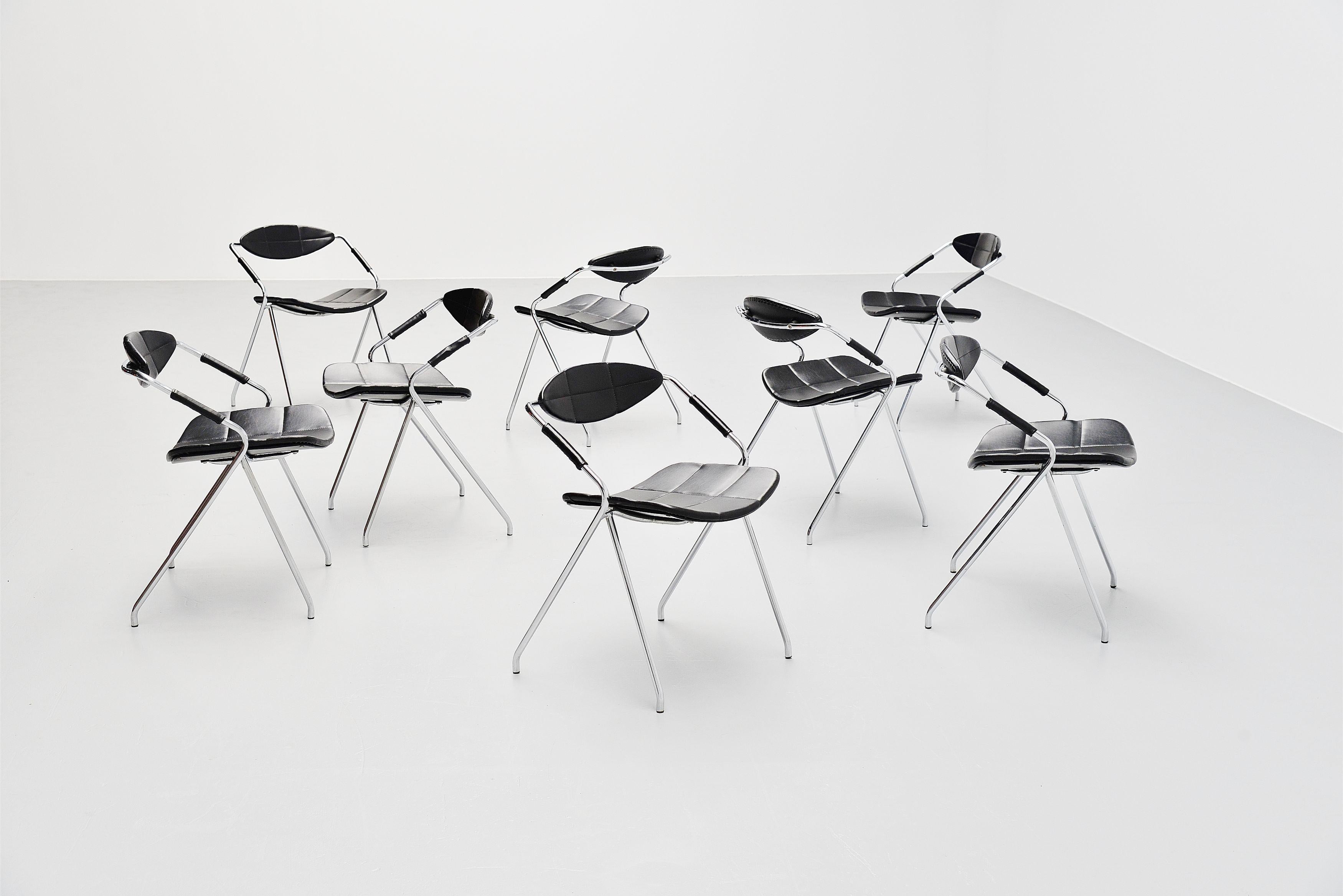 Plated Gilbert Steiner Rugby Ellipse Chairs, France, 1962