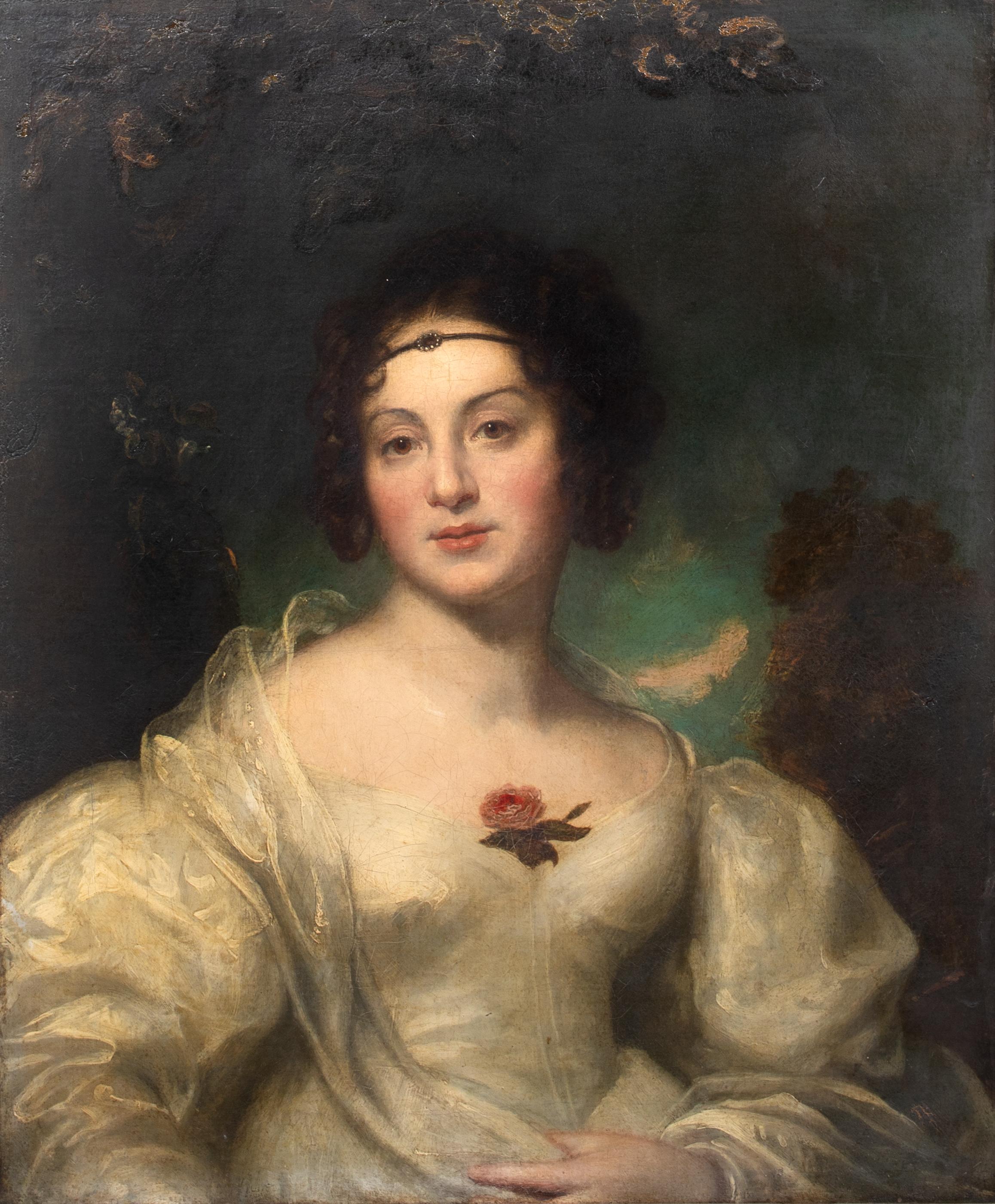 Portrait Of Lady Sophia Wood (1795-1835), 19th Century  by Gilbert Stuart Newton For Sale 2