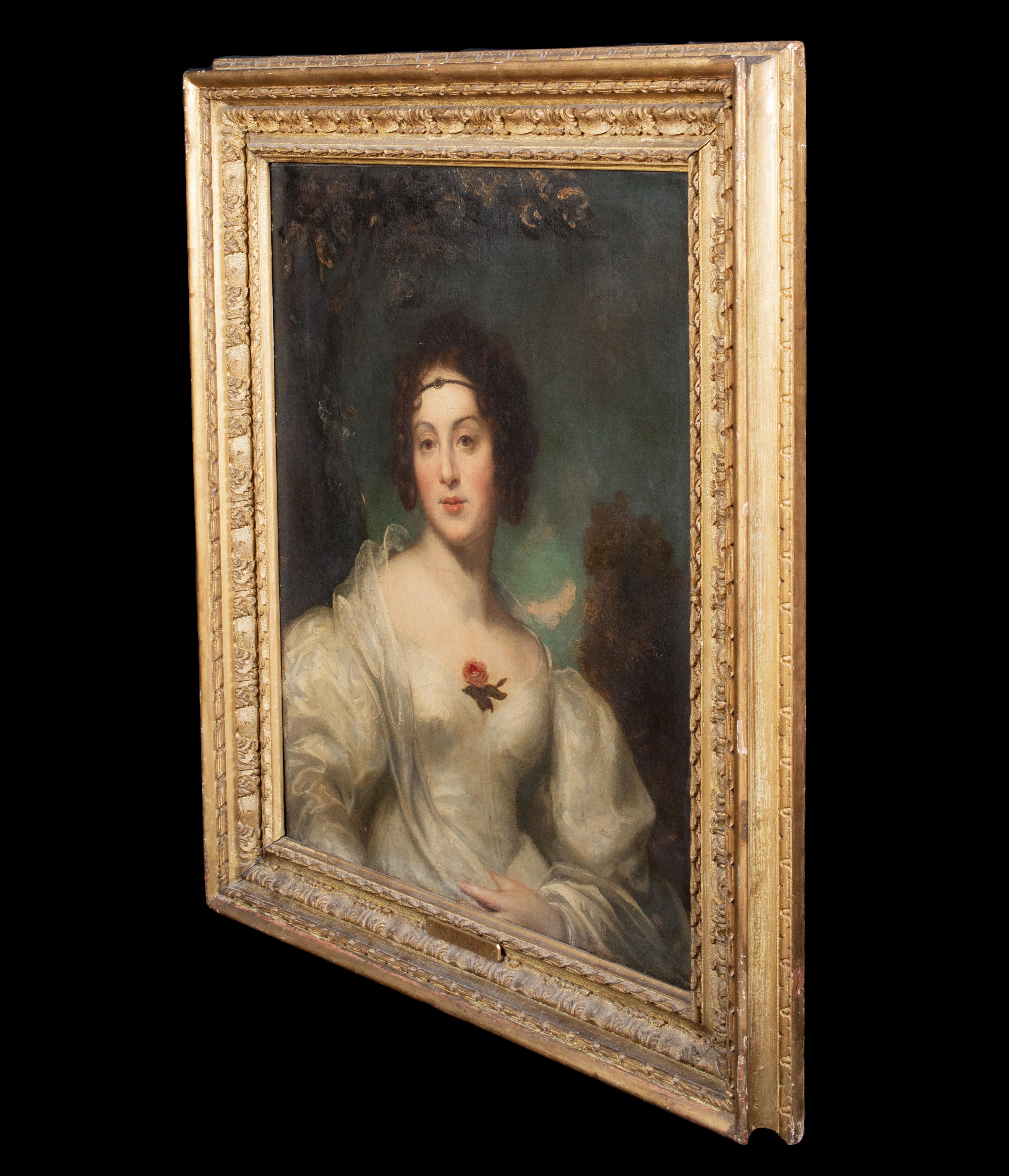 Portrait Of Lady Sophia Wood (1795-1835), 19th Century  by Gilbert Stuart Newton For Sale 8