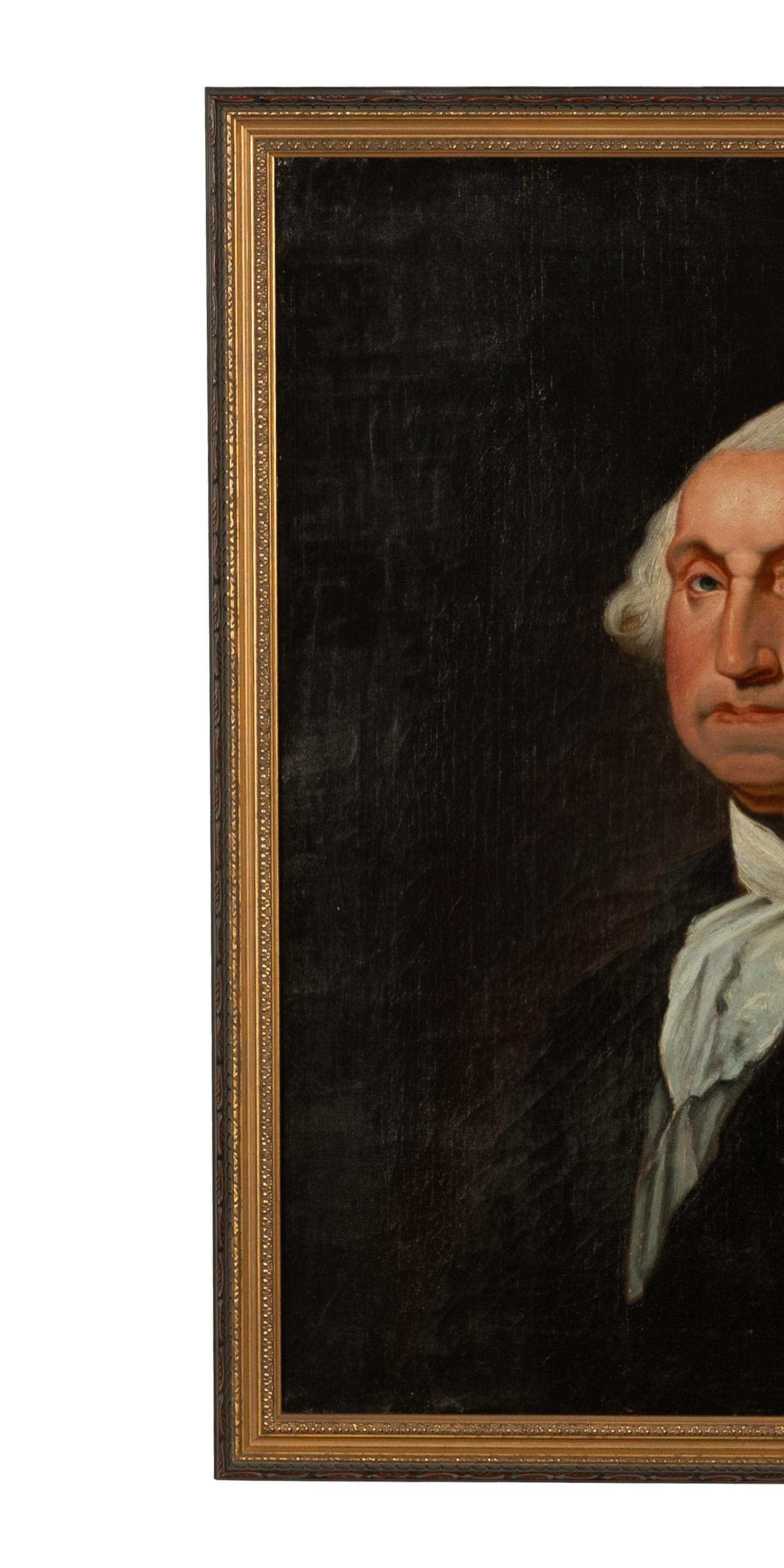 Antikes amerikanisches Ölgemälde des 19. Jahrhunderts, Porträt George Washington Athenaeum, Athenaeum (Amerikanischer Realismus), Painting, von Gilbert Stuart