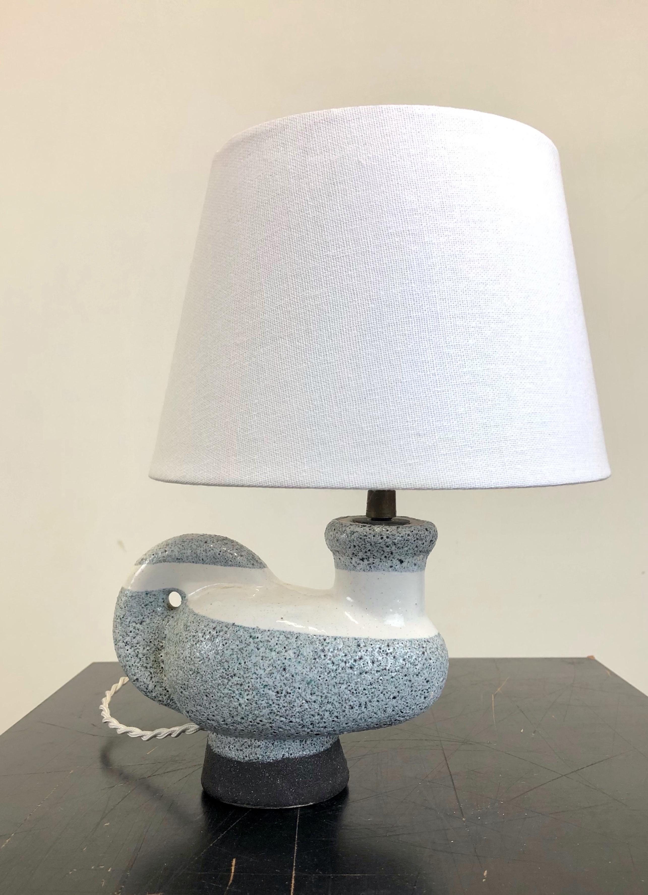 Gilbert Valentin, Ceramic Table Lamps for Ateliers Les Archanges In Excellent Condition In SOTTEVILLE-LÈS-ROUEN, FR