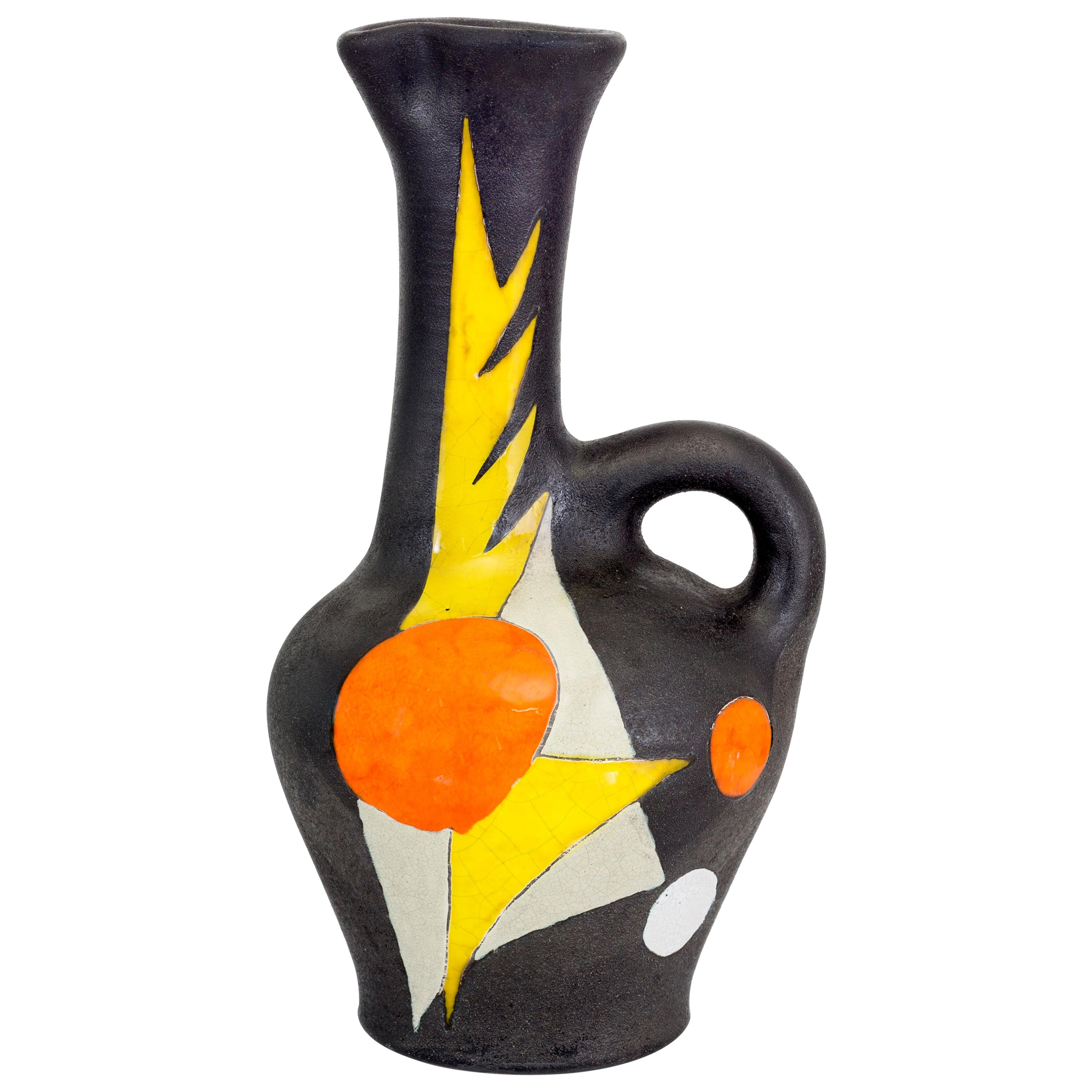 Gilbert Valentin, Ceramic Vase, France, 1950s For Sale