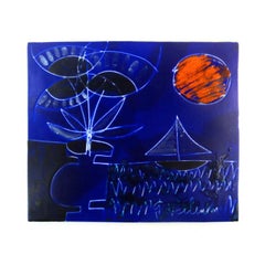 Gilbert Valentin, Les Archanges, Placa mural de cerámica, Vallauris, años 50