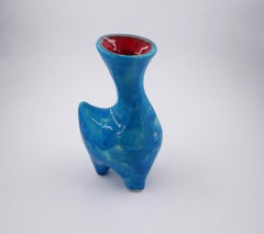 Vase zoomorphe Gilbert Valentin en faïence émaillée de Vallauris, années 1950
