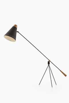 Gilbert Watrous Floor Lamp in Brass and Lacquer by Bergboms, 1950s