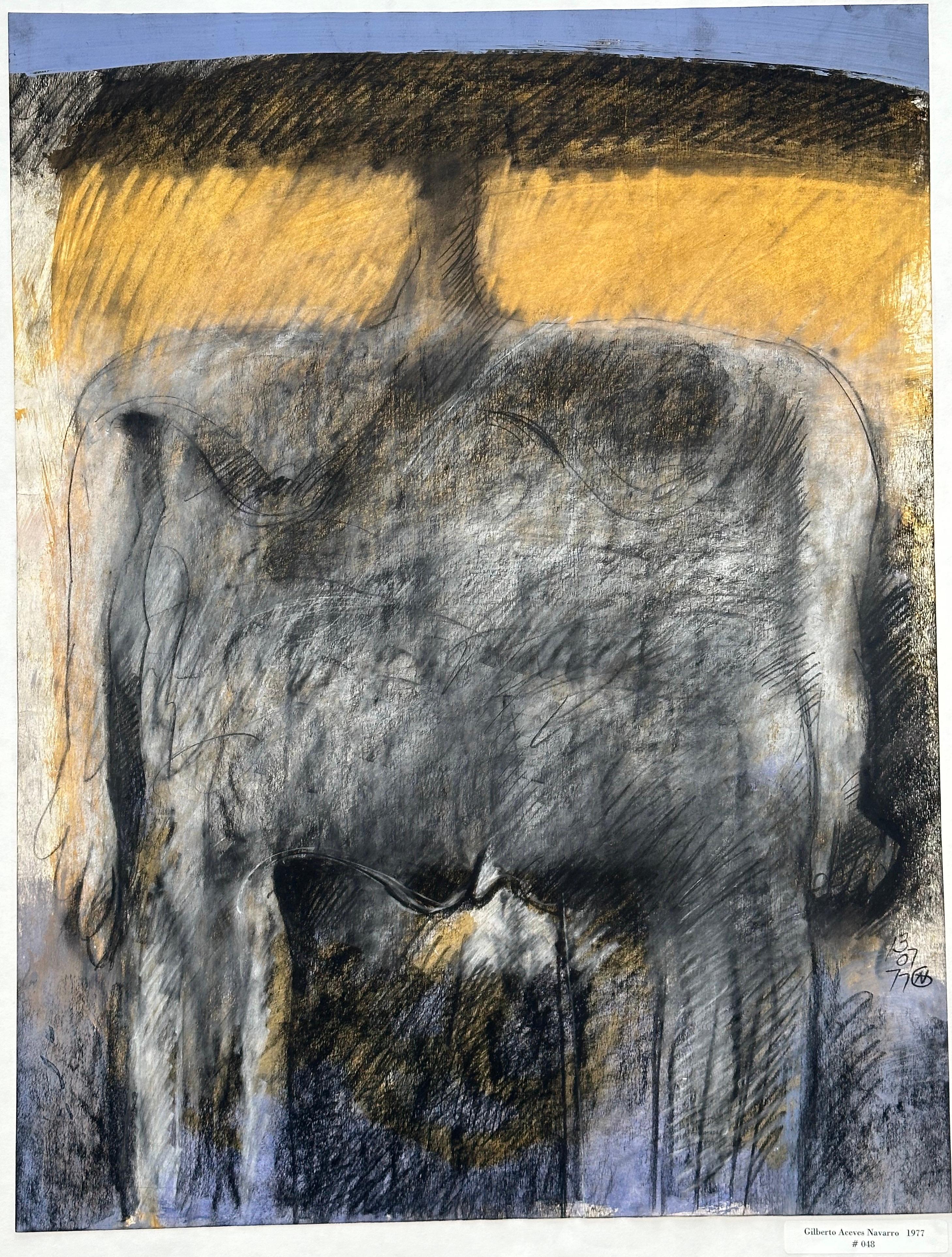 Senza titolo #48 (figura messicana astratta in piedi) - Painting di Gilberto Aceves Navarro