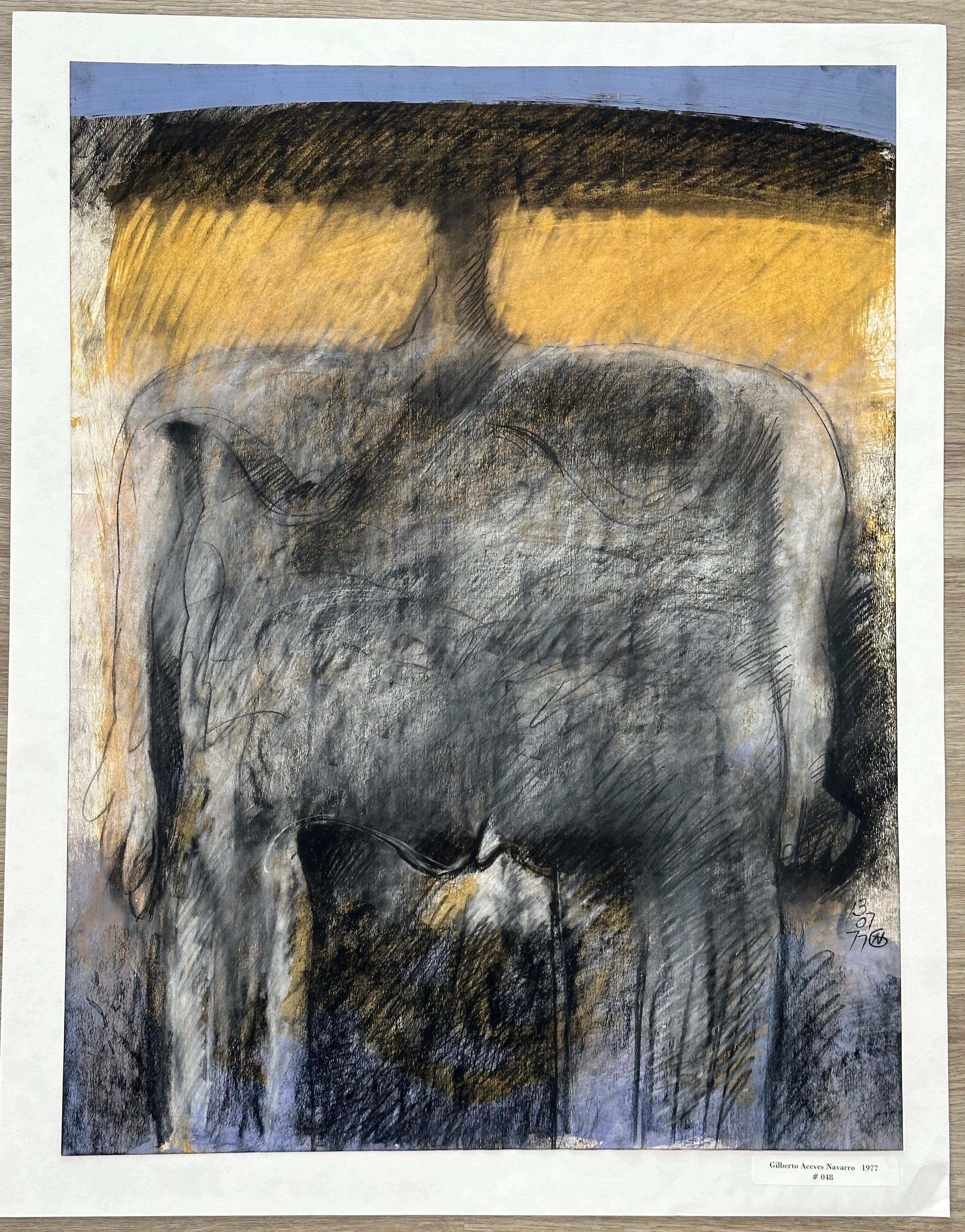 Abstract Painting di Gilberto Aceves Navarro - Senza titolo #48 (figura messicana astratta in piedi)