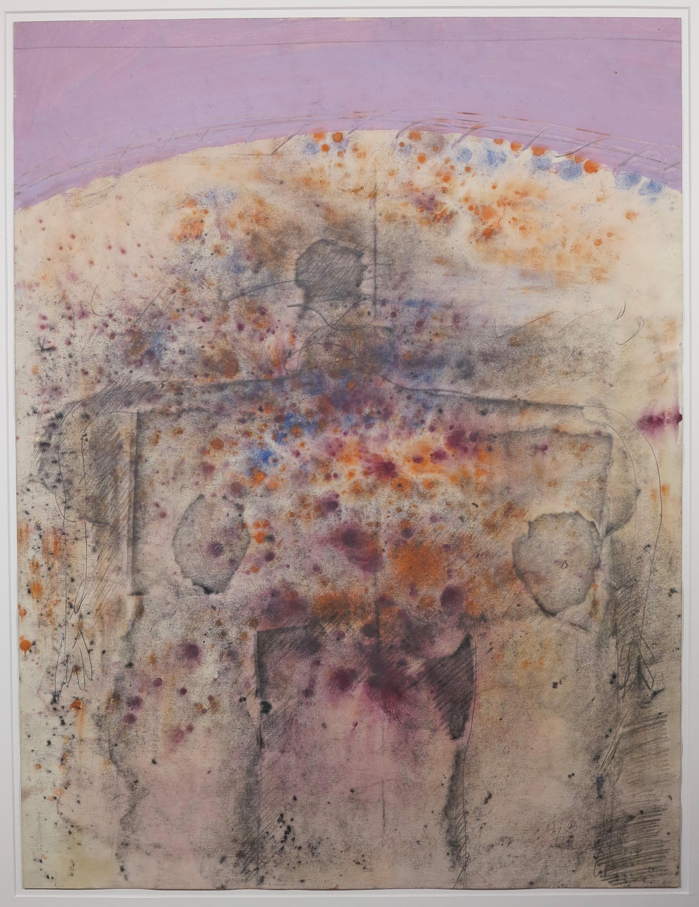 Gilberto Aceves Navarro Abstract Painting - Untitled #63 (abstract standing Mexican figure)