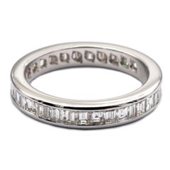 Gilberto Cassola Baguette Diamonds White Gold Eternity Ring Made in Italy