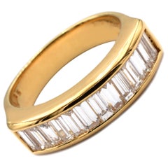 Gelbgoldring mit Diamanten von Gilberto Cassola Baguette, hergestellt in Italien