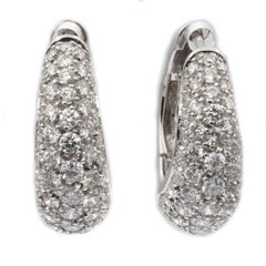 Gilberto Cassola Diamond White Gold Hoop Earrings Made in Italy