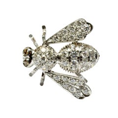 Diamonds Gold Bee Brooch, Made in Italy