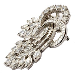 Gilberto Cassola Marquise, Round Cut Diamonds White Gold Brooch and Pendant