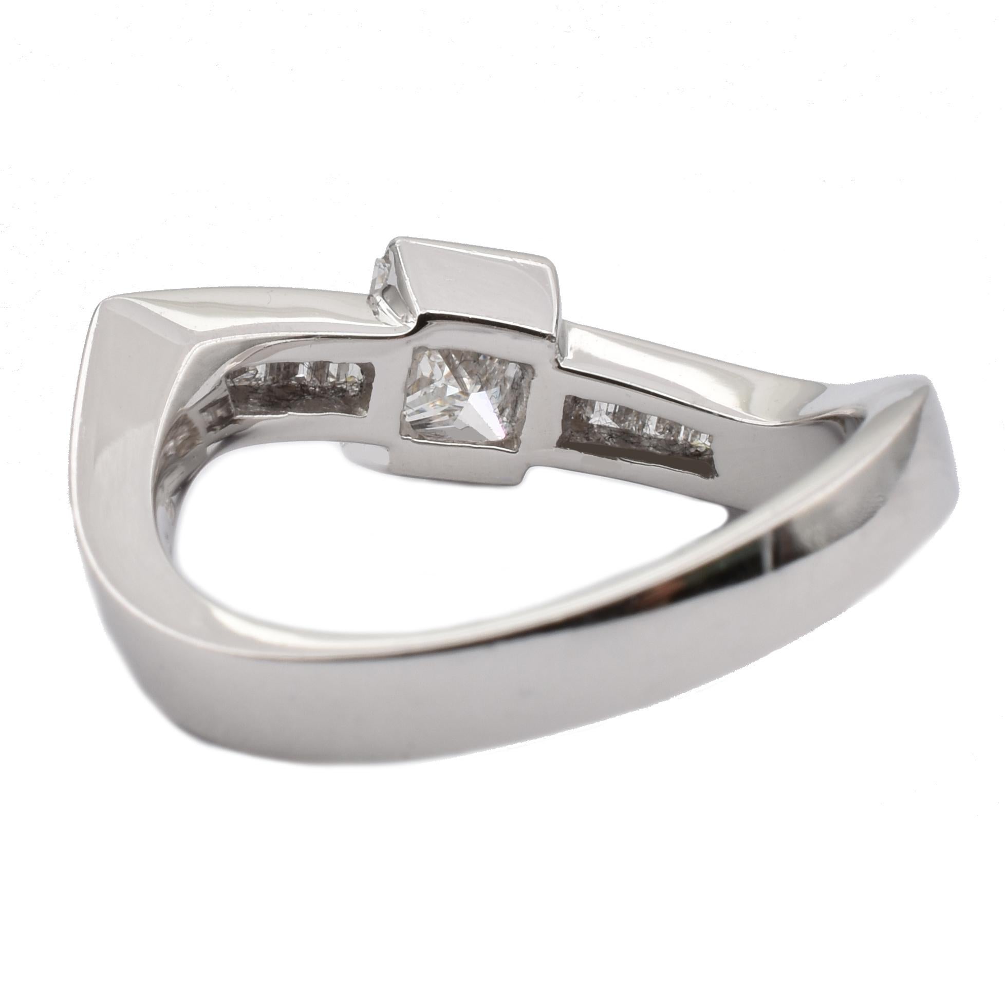 Women's Gilberto Cassola Princess Cut Diamond White Gold Ring Made in Italy