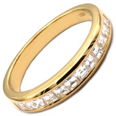 Gilberto Cassola Square Cut Diamonds Yellow Gold Ring Made in Italy