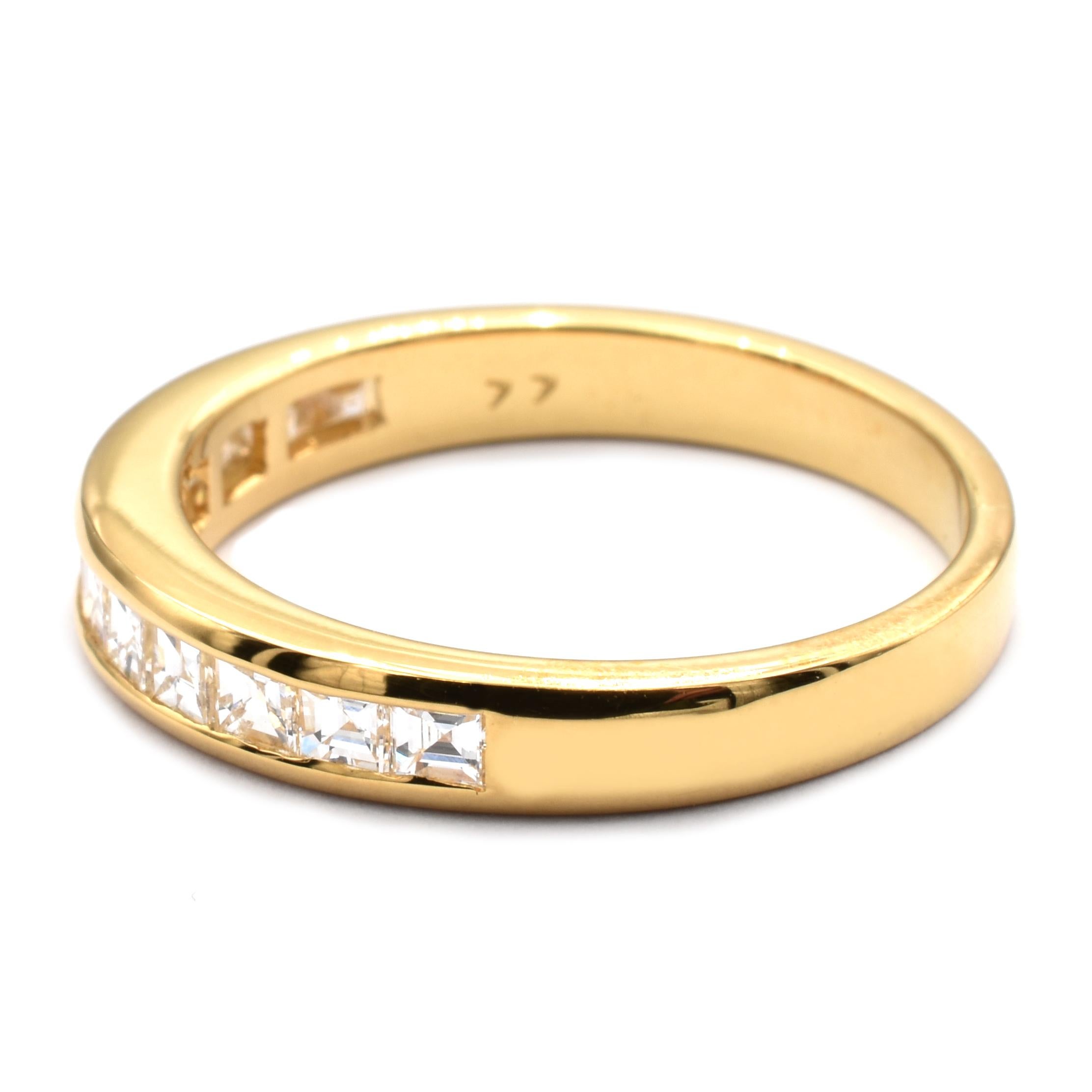 Women's Gilberto Cassola Square Cut Diamonds Yellow Gold Ring Made in Italy For Sale