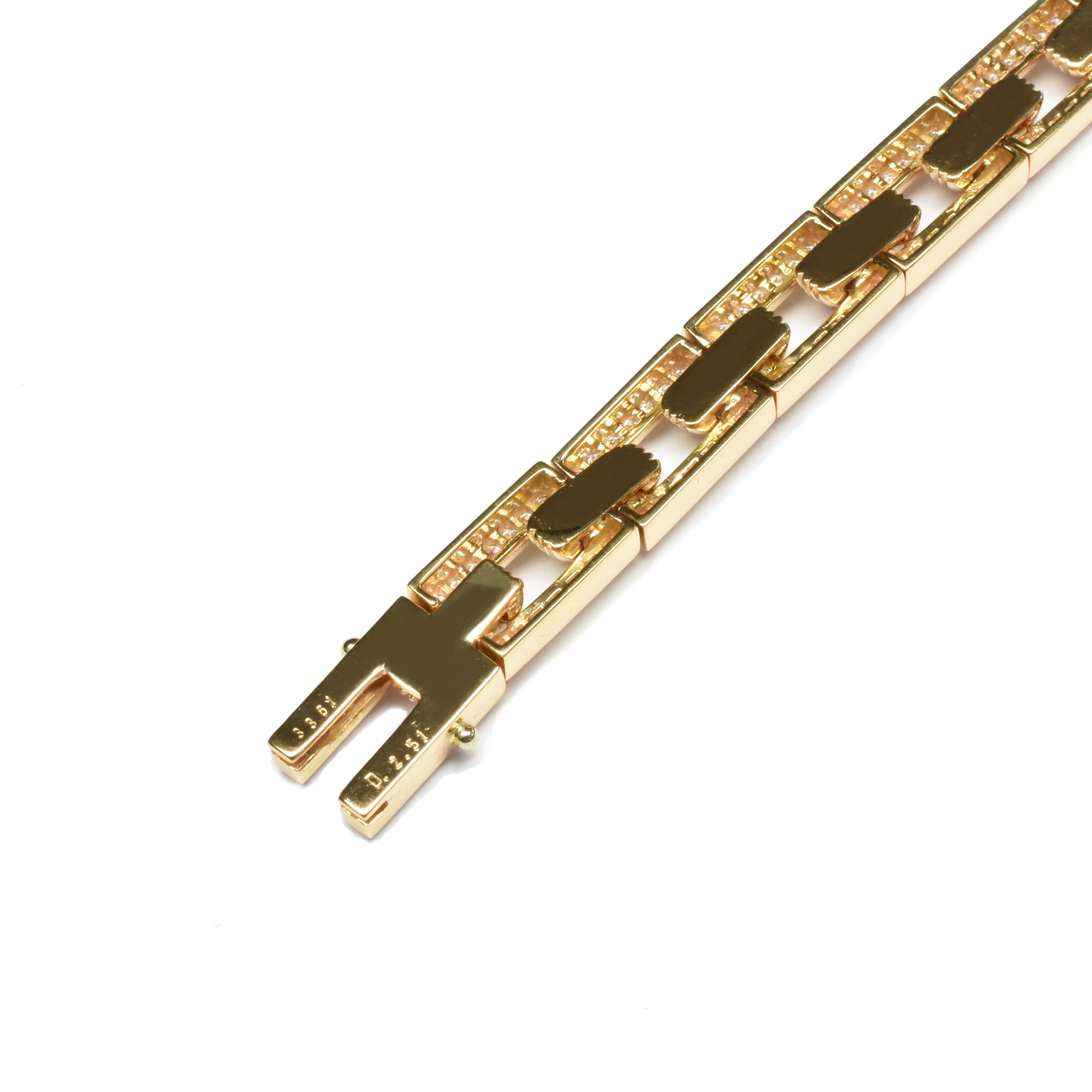 White Diamonds Rose Gold Link Bracelet Made in Italy In New Condition For Sale In Valenza, AL