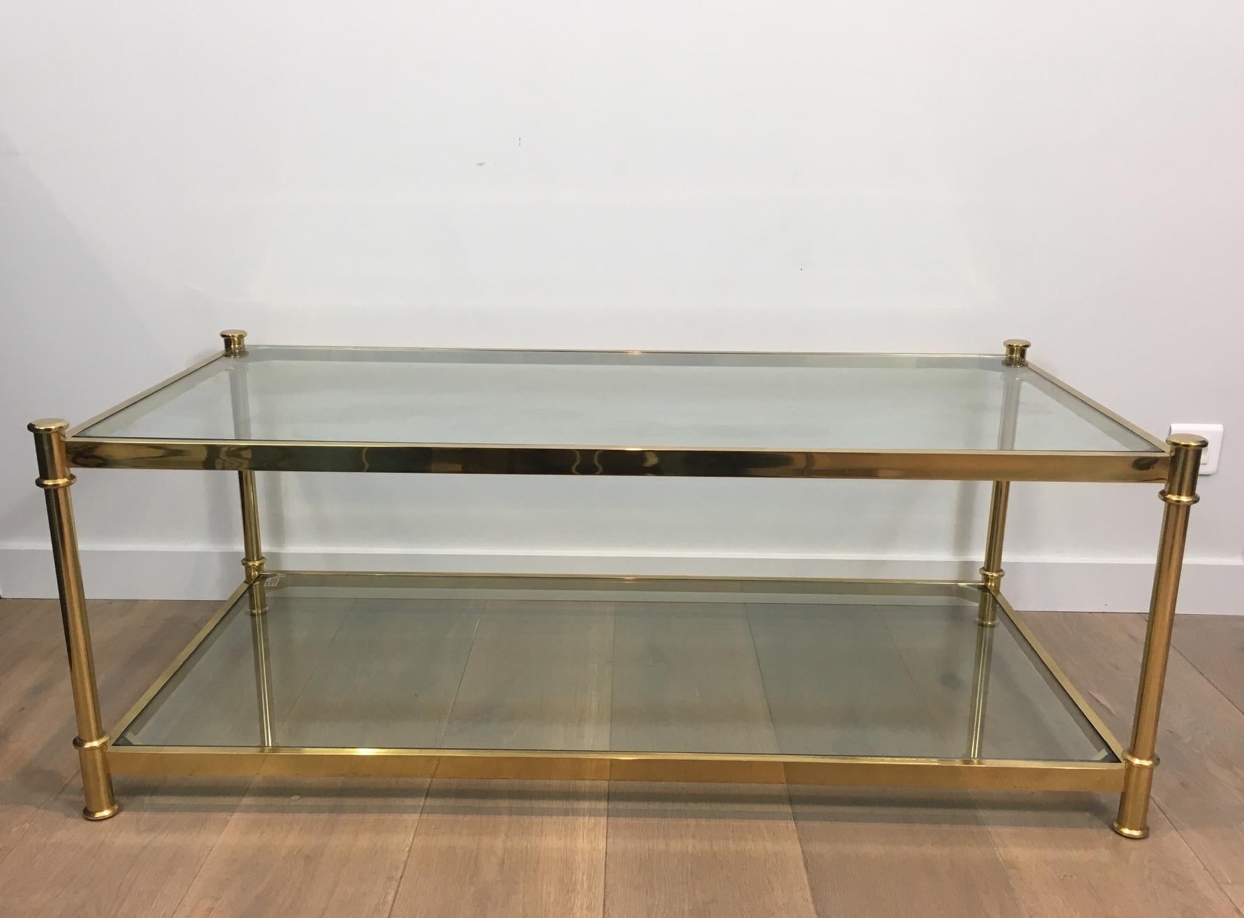 Gild Brass Coffee Table, circa 1970 In Good Condition In Marcq-en-Barœul, Hauts-de-France