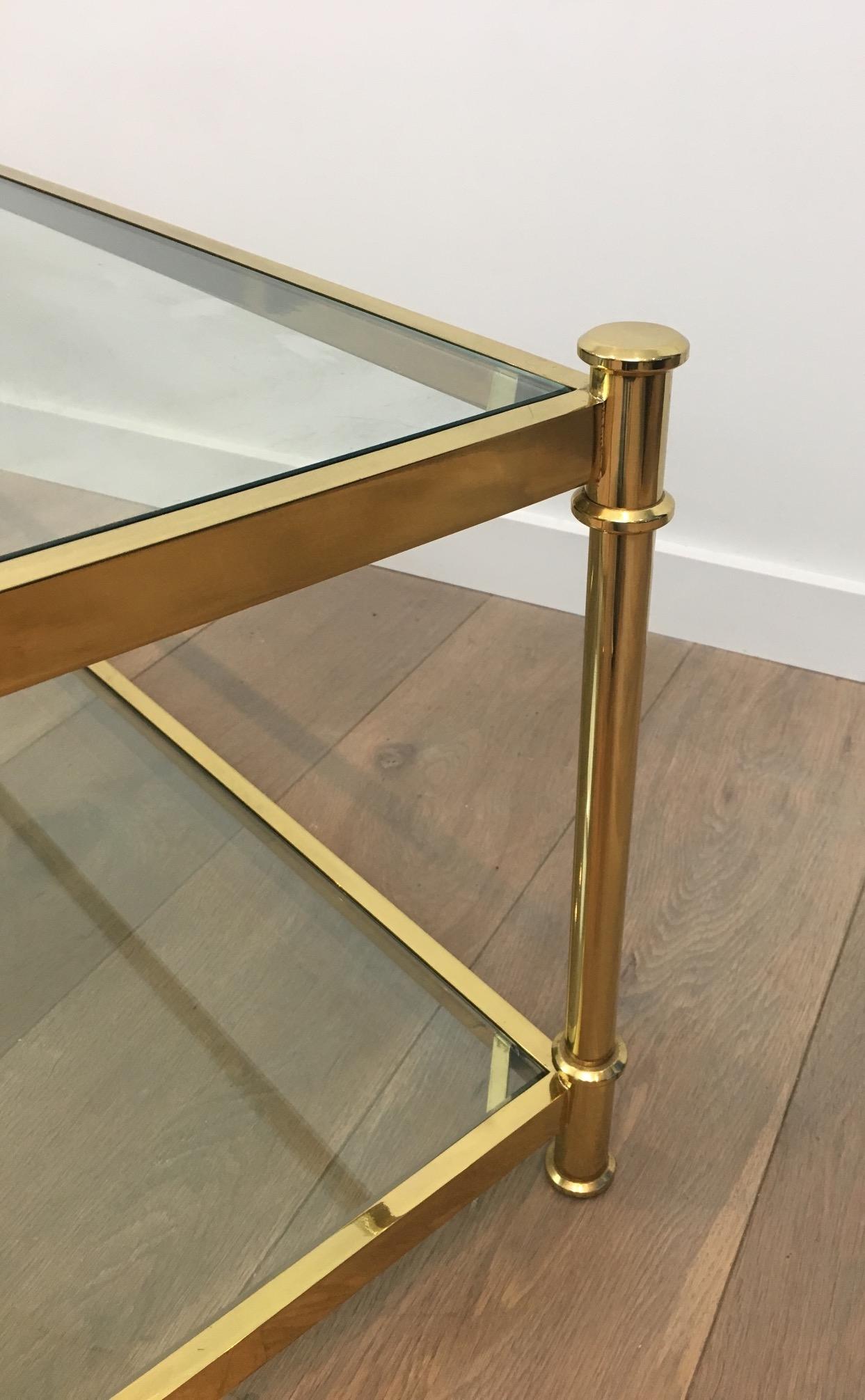 Late 20th Century Gild Brass Coffee Table, circa 1970