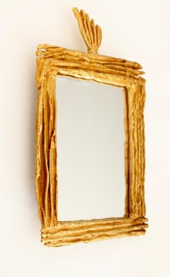 Fondica Gilded Bronze Cast Mirror or Picture Frame Signed Fondica