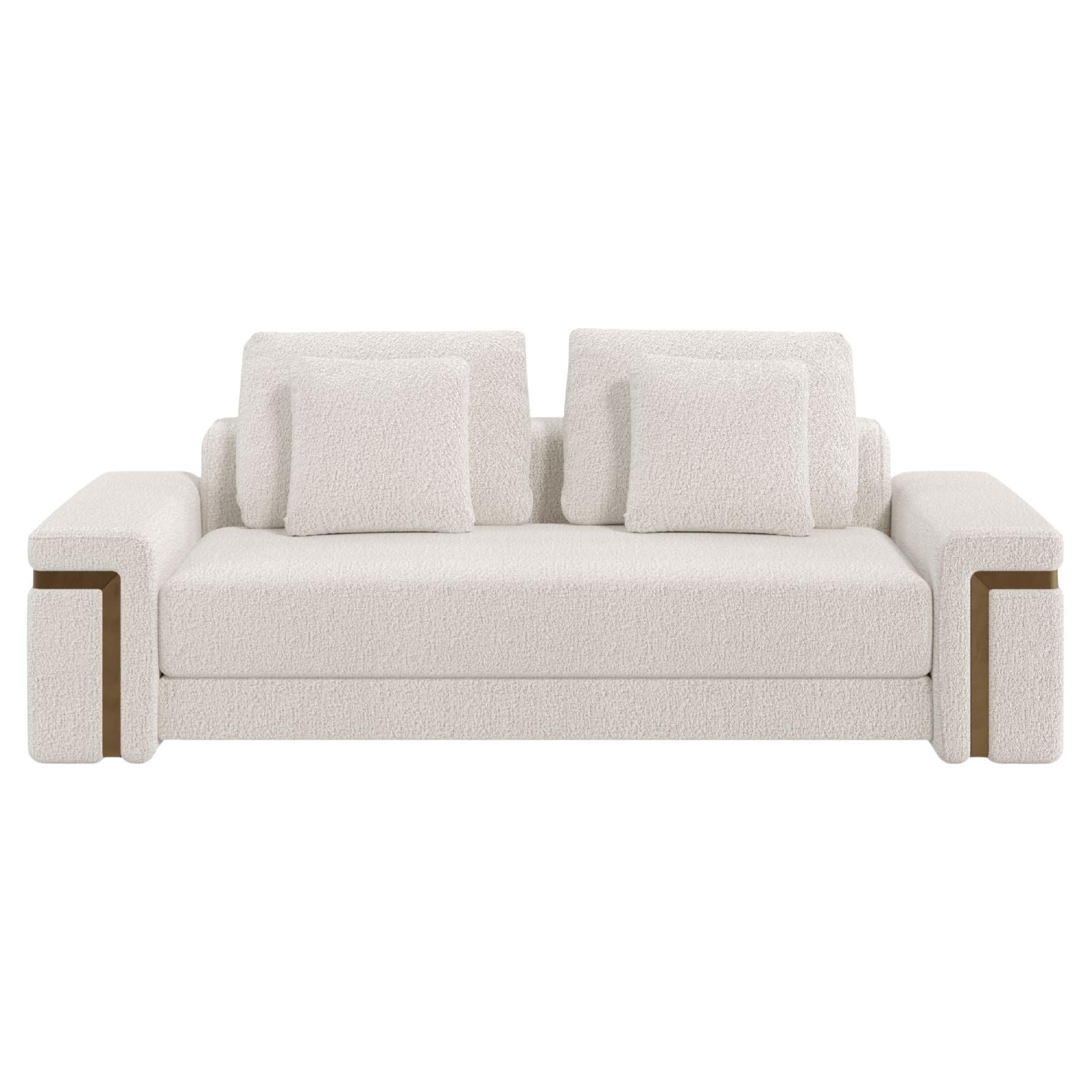 Hand-Crafted GILD Contemporary Modular Sofa Featuring Brushed Antique Brass For Sale