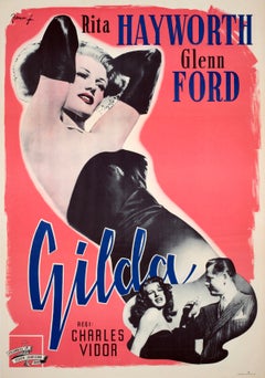Gilda 1946 Swedish Film Poster, Eric Rohman