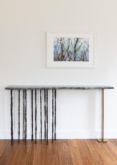 Sculptural Marble Brass And Iron Console One Of A Kind Sculptural Minimalist