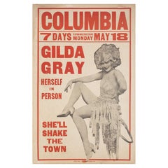 Gilda Grey 1920s U.S. Window Card Theatre Poster